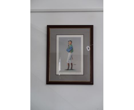 After G. Tristram, Trish (b.1954): 'Lester', a signed limited edition caricature of Lester Piggott, number 121 of 950, signed