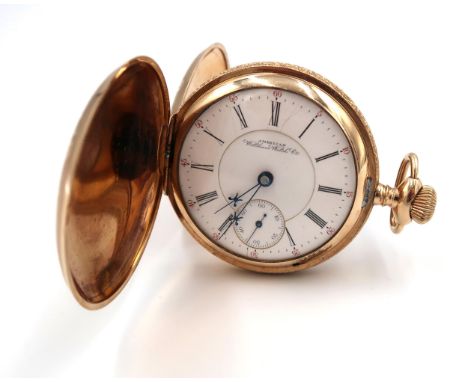 A good quality Waltham gold plated pocket watch, serial number 7580584, in working order