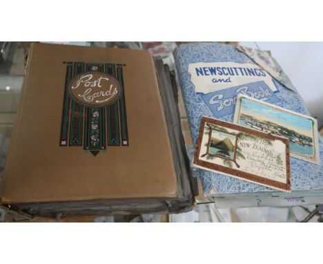 Two albums of vintage postcards