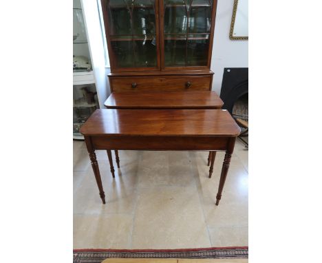 A pair of mahogany console tables, made by a local craftsman to a high standard, 115cm wide x 43cm deep x 79cm high