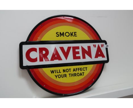 A Craven "A" enamel sign - in very good condition - Diameter 61cm