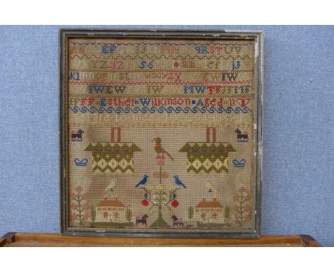 A mid Victorian sampler by Esther Wilkinson, aged 11 