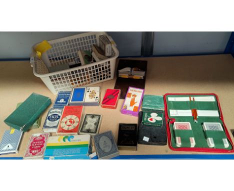 A selection of boxed playing cards:  Palmistry;  I Ching; Wheel of Fortune; etc. 
