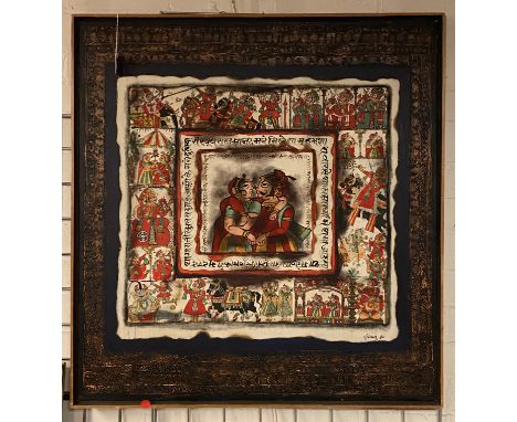 LARGE INDIAN PRINT ON CANVAS