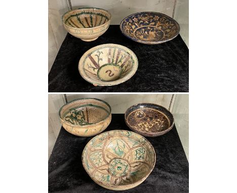 COLLECTION OF PERSIAN CERAMIC BOWLS A/F