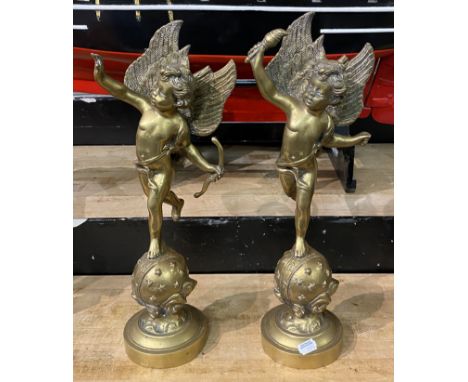 2 CHERUB FIGURES 44CMS (H) APPROX