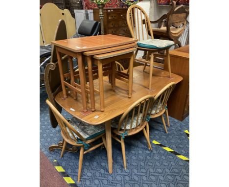 ERCOL DINING TABLE &amp; 6 CHAIRS