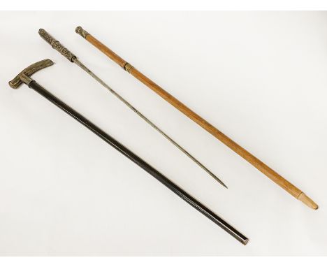 SWORD STICK &amp; SILVER TOP CANE