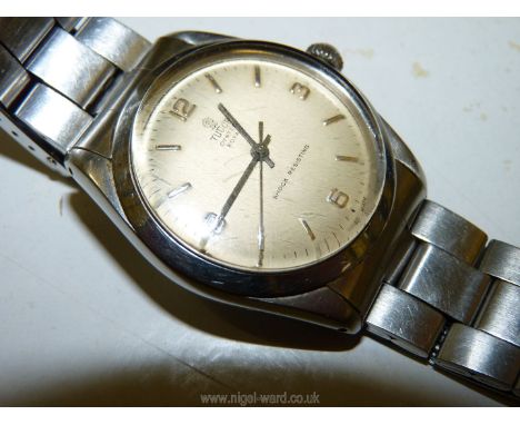 A stainless steel cased "Tudor Oyster Royal Shock-Resisting" Gentleman's/Unisex screw-down crown-wound wristwatch having a ch