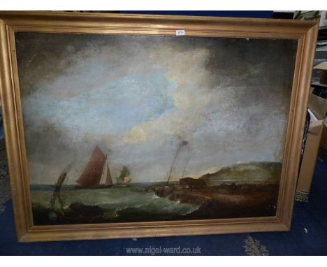 A large and impressive framed, well-executed but apparently unsigned early 19th century oil painting on canvas laid on board 