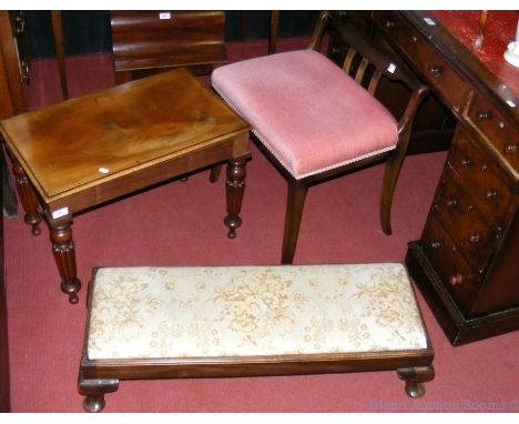 Victorian mahogany commode, together with two stools