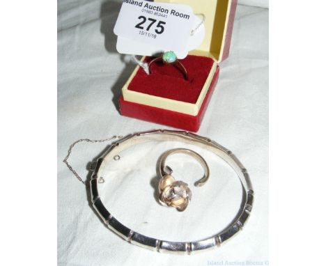 Opal ring, silver bangle, etc.
