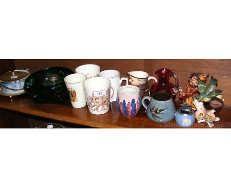 Various collectable ceramic ware, including Isle of Wight pottery, commemorative ware