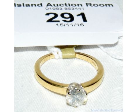 Diamond Solitaire ring in gold setting (approx. .66 carat)