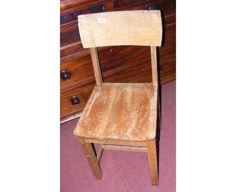 A set of eight dining chairs together with an old stool