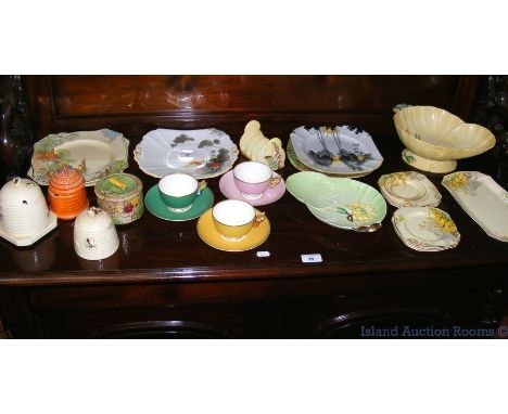 Various collectable ceramic ware, including Shelley sandwich plates, Carlton ware, etc.
