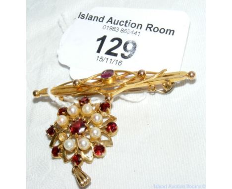 An old brooch with amethyst mount, together with pendant