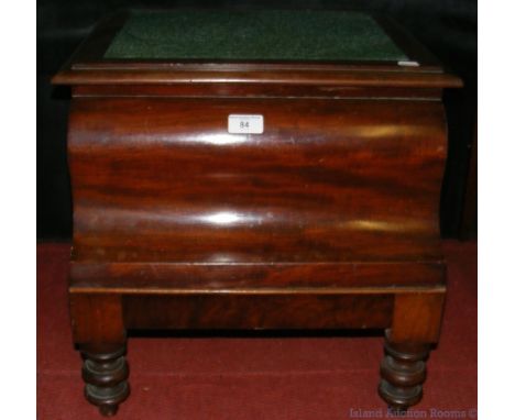 Victorian mahogany commode on turned supports