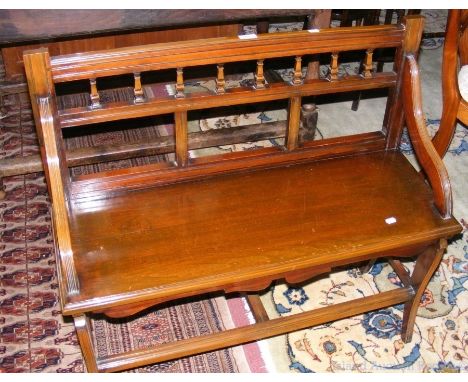 A small mahogany hall bench