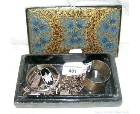 Silver napkin ring, bangle, etc.