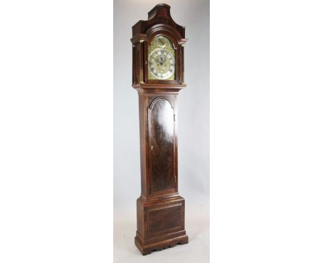 James Brogden of London. A George III mahogany eight day longcase clock, with strike silent, subsidiary seconds and date aper