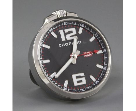 A Chopard Mille Miglia GTXL desk timepiece, with alarm, with original black leather case and box 4in.