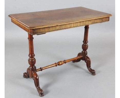 A late 19th century mahogany console table, from the collection of HRH The Duke of Edinburgh, with rounded rectangular top, o