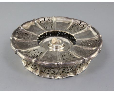 A William IV circular silver spirit stand with burner by Paul Storr, of pierced lobed form, engraved Storr & Mortimer and num