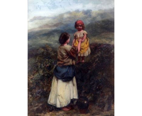 Paul Falconer Poole (1807-1879)oil on artist boardMother and daughterPresentation inscription verso from the artist dated 186