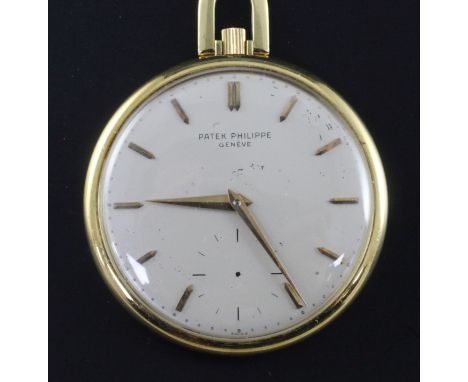 An 18ct gold Patek Philippe dress pocket watch, with baton numerals and subsidiary seconds