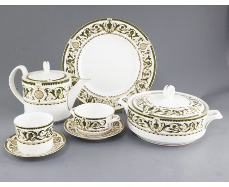 An extensive Royal Worcester Windsor pattern one hundred and eighty five piece tea, coffee and dinner service, including four