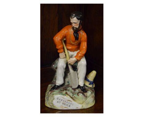 19th Century Staffordshire pottery portrait figure - Garibaldi At Home   Condition: 