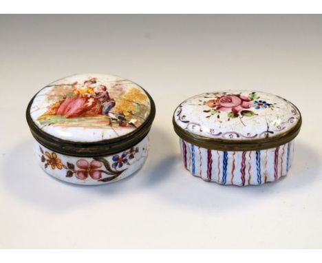Two 18th Century enamel patch boxes   Condition: 