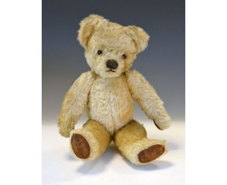 Vintage gold mohair teddy bear, probably Chad Valley   Condition: 