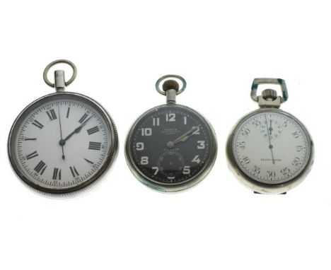 Moser - WWI Royal Flying Corps Mk V non luminous cockpit watch, the black dial marked CC 1158, the screw back marked with A a