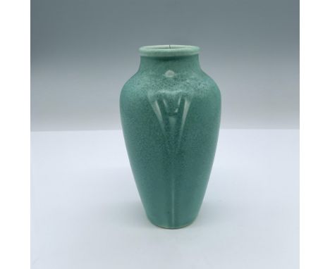 Turquoise glazed ceramic vase with Rookwood backstamp on the bottom. Issued: Early 20th c. Dimensions: 2.75"dia. x 5.25"HManu