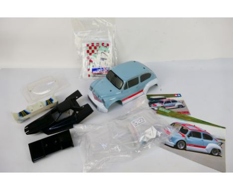 Tamiya - Other - Three unboxed 1:10 scale RC Body Shells. Lot consists of a Tamiya Fiat 500 Abarth painted shell with unused 