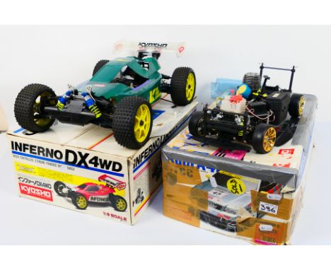 Kyosho - Other - Two nitro RC cars / chassis. Lot consists of an unbranded chassis (maybe 1:10 scale) bearing the marks 'P190