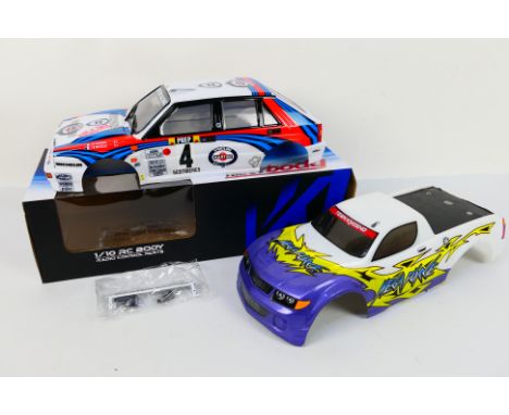 Killerbody - Kyosho - Two 1:10 scale RC car body shells. Lot consists of Killerbody 48248 Lancia Delta HF Integrale Finished 