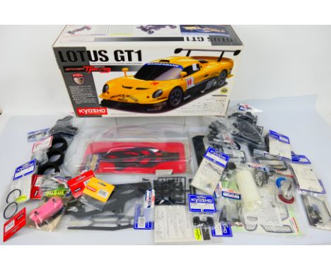 Kyosho - A boxed Kyosho 30702 1:10 scale electric powered PureTen size Spider TF-3 Lotus GT1 kit. The kit comes with body she