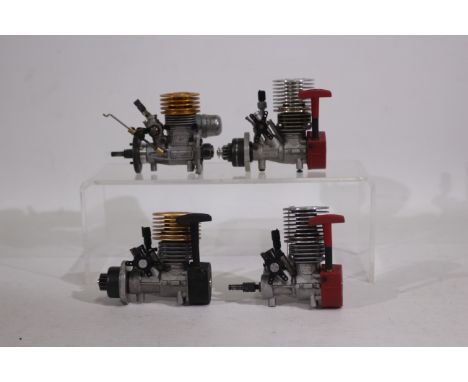 Kyosho - Four unboxed Kyosho nitro engines. Lot consists of GS, GS11R, GS11X and a GX12. Engines show signs of use appearing 