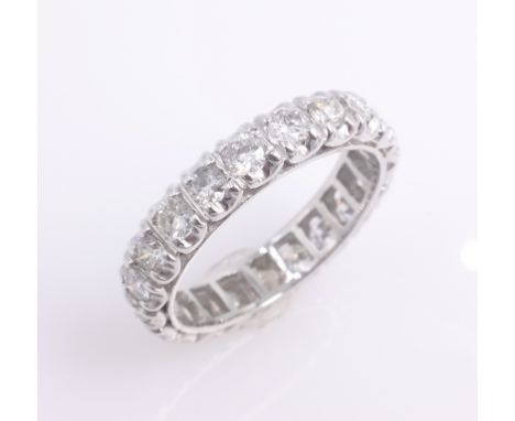 White gold diamond eternity ring, approx 1.5 carat tested 18ct Condition Report Size = sits between M &amp; M-N band depth = 