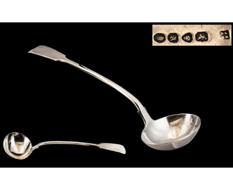 William IV Superb Sterling Silver Ladle of Large Proportions. Length 13.5 Inches - 33.75 cms. Hallmark London 1836, Makers Ma