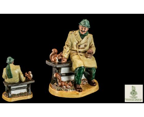 Royal Doulton Hand Painted Porcelain Figure ' Lunch Time ' HN2485. Designer M. Nicol. Issued 1973 - 1981. Height 8 Inches - 2