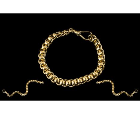 Ladies or Gents - Excellent Quality Roller Ball Bracelet. Fully Marked for 9.375 Gold, Expensive Design, In Pristine Conditio