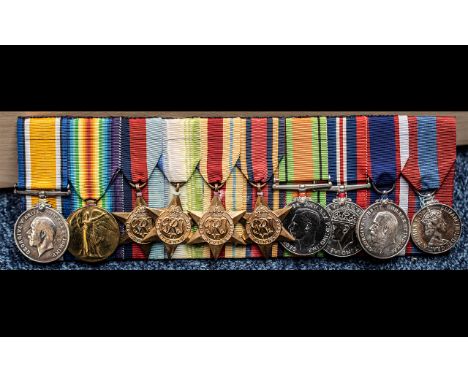 WW1 And WW2 Group Of 10 Medals To Include British War Medal And Victory Medal Awarded To J.48786 W.J. SOAMES. SIG R.N. 1929-1