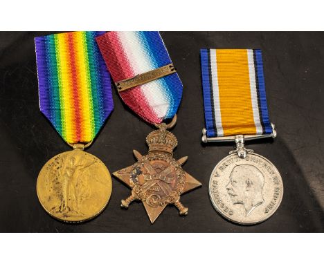 WWI Medal Trio, 6744 PTE M. TAYLOR 2nd Btn South Lancs Rgt. Comprising 1914 Star, The British War Medal and the Allied Victor