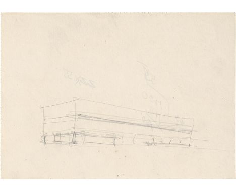 Mies van der Rohe, Ludwig -- Exterior sketch for the Illinois Institute of TechnologyBleistift auf Skizzenblockpapier. 1940.1