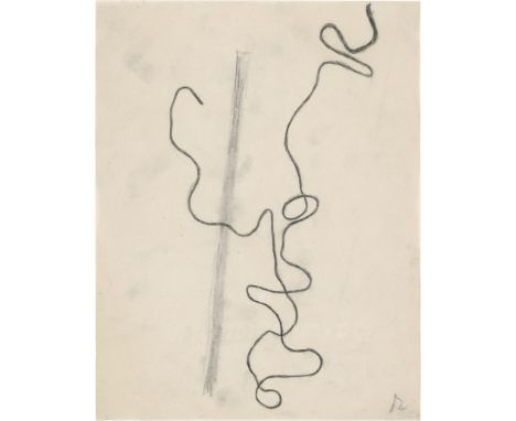 Bauer, Rudolf -- Lineare KompositionBleistift auf halbtransparentem Skizzenpapier. Um 1950.27,8 x 21,5 cm.Unten rechts mit Bl
