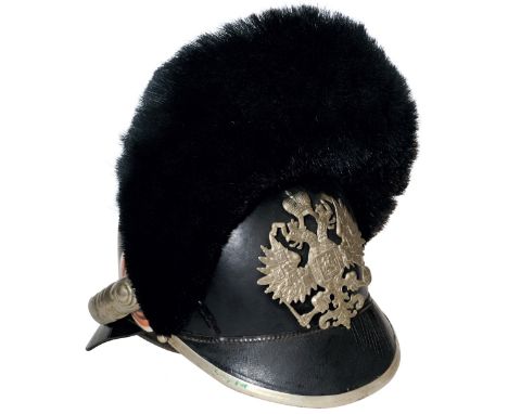 This helmet belonged to the 20th (Finlandski) dragon regiment stationed in Vilmanstrand (Finland) before WWI and was part of 